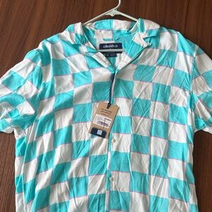 Chubbies Turquoise and White Checkered Men's Shirt